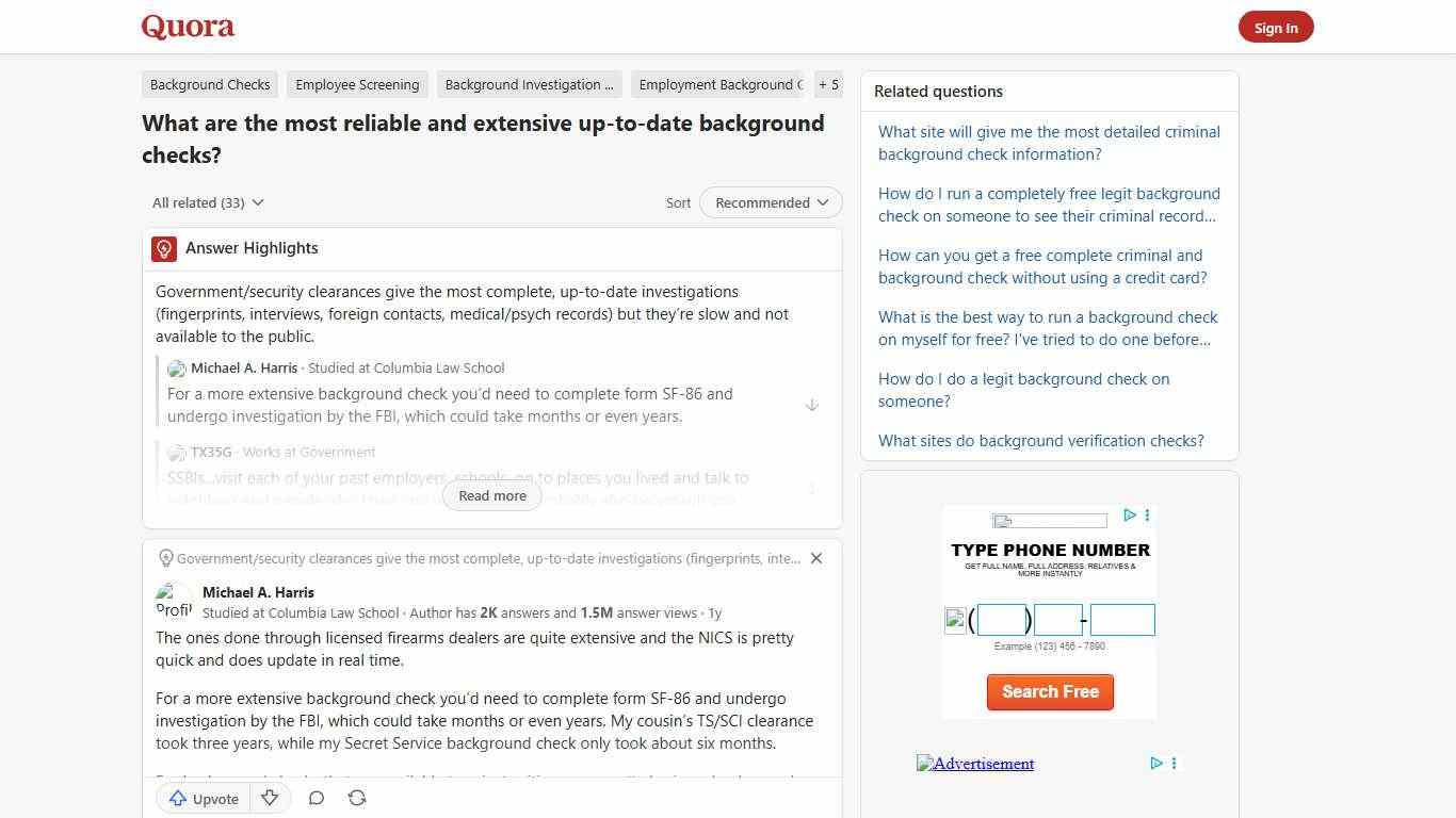 What are the most reliable and extensive up-to-date background checks? - Quora